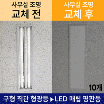 LED사무실조명 슬림2 매입평판등 피스형 평판매입등 천정매립등 플리커프리 면조명 현장AS2년 1285x325 50W, 슬림2매입개방 50W 1285X325 10개