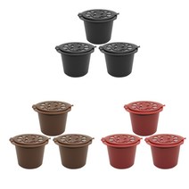 STK 네스프레소 커피 머신 용 9Pcs 리필 가능 커피 캡슐 필터