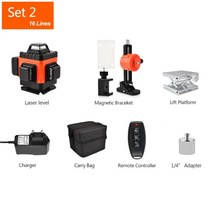 지적측량 gps측량기 레이저 포인터 레벨기거치대 광파기 레이저레벨기 레벨기 레이저줄자 레이저자 마킹기 Goxawee 360 ​​레이저 레벨 1612 라인 3d4d 셀프 143, 협력사, 세트 2
