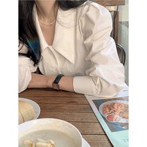 봄 가을 여성 빅카라 퍼프 긴팔 청순 러블리 정장 캐주얼 블라우스 화이트셔츠 여성린넨셔츠 여자셔츠 흰색블라우스 여름셔츠