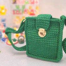 코바늘가방뜨기 아프간스퀘어백 DIY동영상패키지 아프간바늘포함 짱짱한 각이 살아있는 미니백