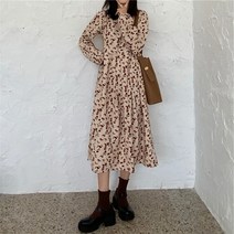 플라워원피스 코듀로이 가을 숲 러블리 코디 코트 슬림 티 멈추다 리시안시스 이너 3126351623, 베이지칼라 L