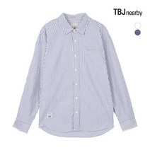 티비제이 남성 코튼 오버핏 스트라이프 셔츠 T191SH120P