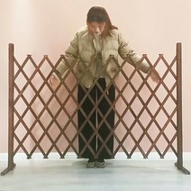 정원 자바라 울타리 접이식 스탠드형 매립형 갈색 흰색, A-2 (200x70)