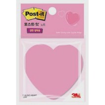3M 포스트잇 강한점착용 모양노트 하트
