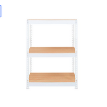 스피드랙 브이 2 스탠드 선반 3단 1000 x 400 x 1200 mm, 화이트(프레임) + 우드 화이트(선반)