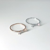 [실버] 테파 핑크오팔 반지반지 멋내기 화려한 고급스런 심플 모양 데일리 포인트 링 ring 포인트반지 럭셔리 원하다 스마일반지 보석반지 큐빅