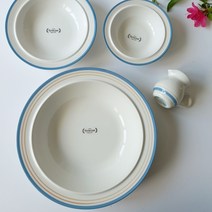 오발볼 타원형접시 스파게티접시 오벌플레이트 파스타볼 디저트 브런치그릇, 썸머 블루