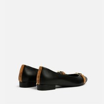 Prima Classe Black smooth nappa ballet flats with maxi 1C logo 22IZ10432060A0001