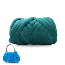 뚱뚱이실 벨벳 자이언트얀 1kg 가죽손잡이 풀세트, 04딥그린_벨벳