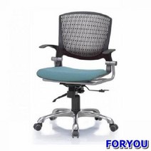 ForU59 사원용 회전의자 멜론 팔유 사출 쿠션 발 바퀴의자 사무용의자 컴퓨터의자, 블랙 브라운