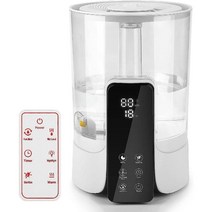 조용한 공기 가습기 에센셜 오일 디퓨저 안개 습도 원격 제어 6L 초음파, 기본