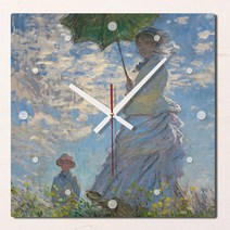 꾸밈 pj118-양산을든여인인테리어벽시계, A타입-원형