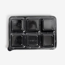 더팩컴퍼니 나눔 직사각 6칸 일회용 배달반찬용기, 600개, 직사각6칸