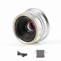 A.MINE 7artisans 파나소닉/올림푸스 마이크로 4/3 미러리스 카메라용 25mm F1.8 APS-C 수동 고정 렌즈 (실버)132023, Silver