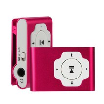 휴대용 간단한 MP3 플레이어 패션 MP3 플레이어 미니 휴대용 USB MP3 플레이어 지원 마이크로 SD TF 카드 32GB 스포츠 음악 미디어, Hot Pink_1