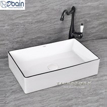 바인 도기세면기 세면볼 사각세면기 블랙라인세면기 8801-F4, 1개