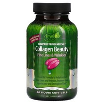 Irwin Naturals (어윈 내추럴스) Irwin Naturals 콜라겐 뷰티 임상 증명 베리솔 80 액상 소프트겔, 4개