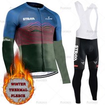 자전거 부품 용품 전기자전거Strava 겨울 사이클링 세트 양털 보온 사이클링 저지 세트 산악 의류 착용 남성 레이싱 의류 세트, 2-S, 겨울 턱받이 세트