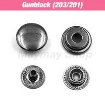 스냅 단추 펜치 세트바느질 의류 가방 신발 가죽 공예용 금속 스냅 프레스 버튼 스터드 패스너 10 세트 201, Gunblack B, 12.5mm