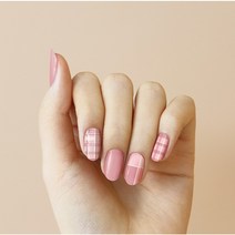 벨라넬라 붙이는 매니큐어 네일스티커 아트, 01_데일리 체크핑크_BN-AR-1