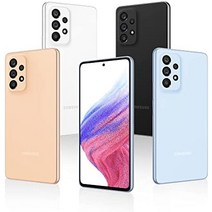 Samsung Galaxy A53 5G 스마트폰 듀얼 SIM Android 휴대전화 6GB RAM 128GB 저장용량 Awesome Peach + 30개월 보증-32862, 검은색, 급속 충전기 번들, 블랙