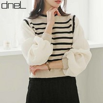 드넬 드넬 쥴리니트믹스블라우스DWB24098A (P002530636)