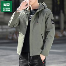 남성 후드집업 자켓 체크 바람막이 점퍼 빅사이즈 재킷 남자후드집업 인박카011