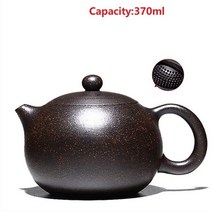 자사호 중국 차 주전자 yixing zisha 자사차호 이싱 도구 다기 다도 고급 수제 전통 순수한 보라색 점토 볼 구멍 필터 xishi 어 정품 보라색 점토 맞춤형 선물, e -- 1포트 - 370ml