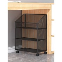 소형 책자 책상 수납 선반 이동식 3단 철제 보관함, J