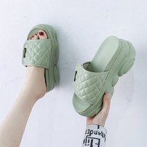 퀼트 여성키높이슬리퍼 8cm 통굽 어글리슬리퍼