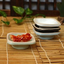 예쁜 핸드메이드도자기 그릇홈세트 여주 소야 아름 사각종지(간장종지), 시즌코드2-5001 블랙