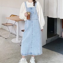 발랄한 소녀감성 데님멜빵 원피스(mops1472) .드레스날다