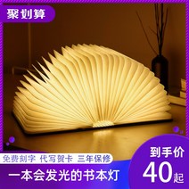 구매대행 특이한무드등 8bi 빛나는 책 빛 수면 밤 침실 침대 옆 기능, 다벤 가죽 우드 그레인 화이트 메이플 2