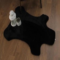 곰 토끼털ST 블랙55X80 놀이방 에코퍼 인테리어 러그 안방 카페트