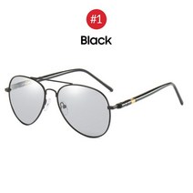 야간운전안경 낚시선글라스 운전용선글라스 남녀공용 변색 편광 선글라스 UV400 주야간 운전 여성 고글, 01 1 Black