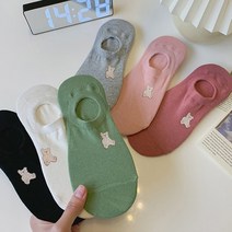 여성용 데일리 큐티 곰돌이 사계절 덧신 6P 세트 W557