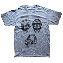 아이스하키 장비 용품 Funny Ice Hockey Goaltender Mask 특허 티셔츠 코튼 스트리트웨어 반팔 생일 선물, 02 GRAY_01 XS