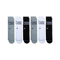 스탠스 Stance 베이직 크루 양말 6팩, Multi