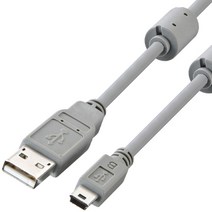 SANWA 고급형 USB2.0 미니5핀 케이블 5m/KU-AMB550K/Mini 5P/2중 차폐 쉴드/트위스트 페어/EMI 필터/금도금 핀/USB-IF인증/디카/네비게이션/카메라등, 1개, 5m