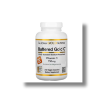 California Gold Nutrition Buffered Gold C GOLD Standard 아스코르브산 나트륨(비타민C) 750mg 베지 캡슐 240정, 1개