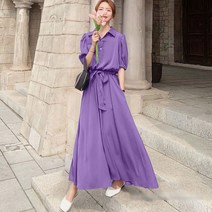 노이디제이 카라넥 퍼프소매 플레어 원피스 INO275A