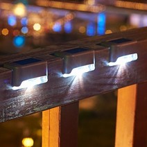 141020pcs led 태양 계단 빛 방수 야외 정원 통로 안뜰 테라스 가드 레일 단계 빛 풍경 빛., 갈색 껍질 흰색, 20개