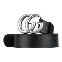 [구찌] GG 마몬트 은장 남성 벨트 (406831 1W3AF 1000)