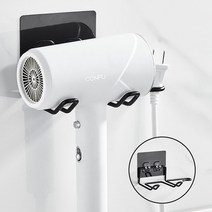 가엔가 1+1 간편부착 스테인리스 드라이기 거치대 홀더, 실버+블랙-MLDW04