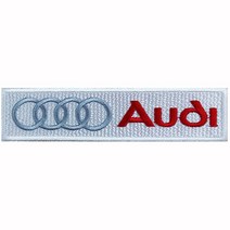 와펜 D748 - Audi 사각 로고 화이트 마크 패치