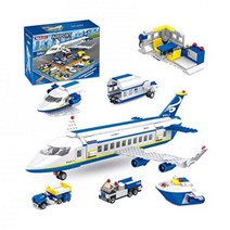 윈기프트 496 피스 시티 공항 블록 장난감 16.92 x 4.33 (L W H) 6 in 1 비행기 벽돌 장난감-에어버스 셔틀버스 수하물 트럭 6789세 이상의 소년과 ., 496 Pieces