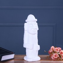 35cm 제주 돌하르방 감성소품 특산품 식당 석재상 제주돌하르방 민속품 돌조각 장식인형 개업, 백사색
