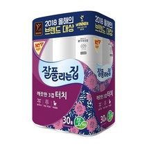 잘풀리는집 깨끗한 3겹데코 터치 25M 30롤 롤화장지 고급롤화장지(3겹이상) 25m, 1팩