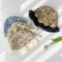 디작소 여성 데일리 쉬폰 셔링 버킷 햇 벙거지 모자